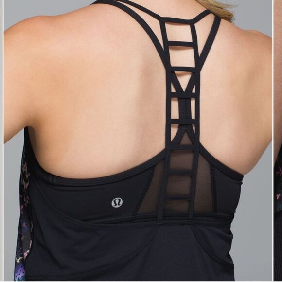 New LULULEMON Breezy Singlet Floral Sport Black 8 - Picture 5 of 9